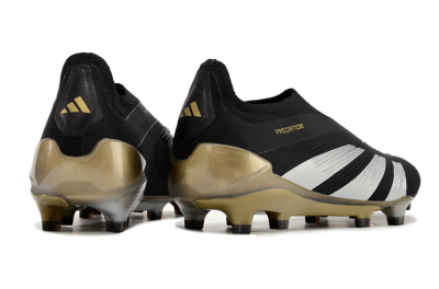 Men's Adidas Predator Accuracy+ FG Firm Ground Low-Tops Football Boots - Black/White/Gold