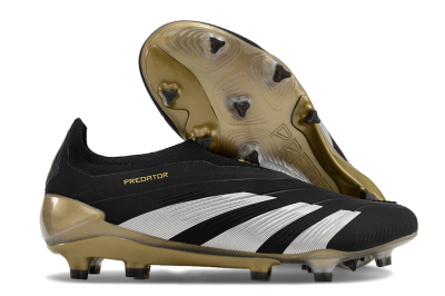 Men's Adidas Predator Accuracy+ FG Firm Ground Low-Tops Football Boots - Black/White/Gold
