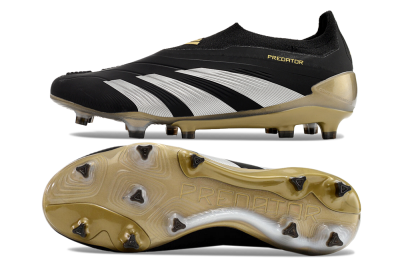 Men's Adidas Predator Accuracy+ FG Firm Ground Low-Tops Football Boots - Black/White/Gold