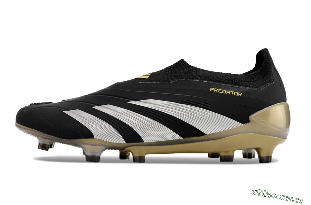Men's Adidas Predator Accuracy+ FG Firm Ground Low-Tops Football Boots - Black/White/Gold 0