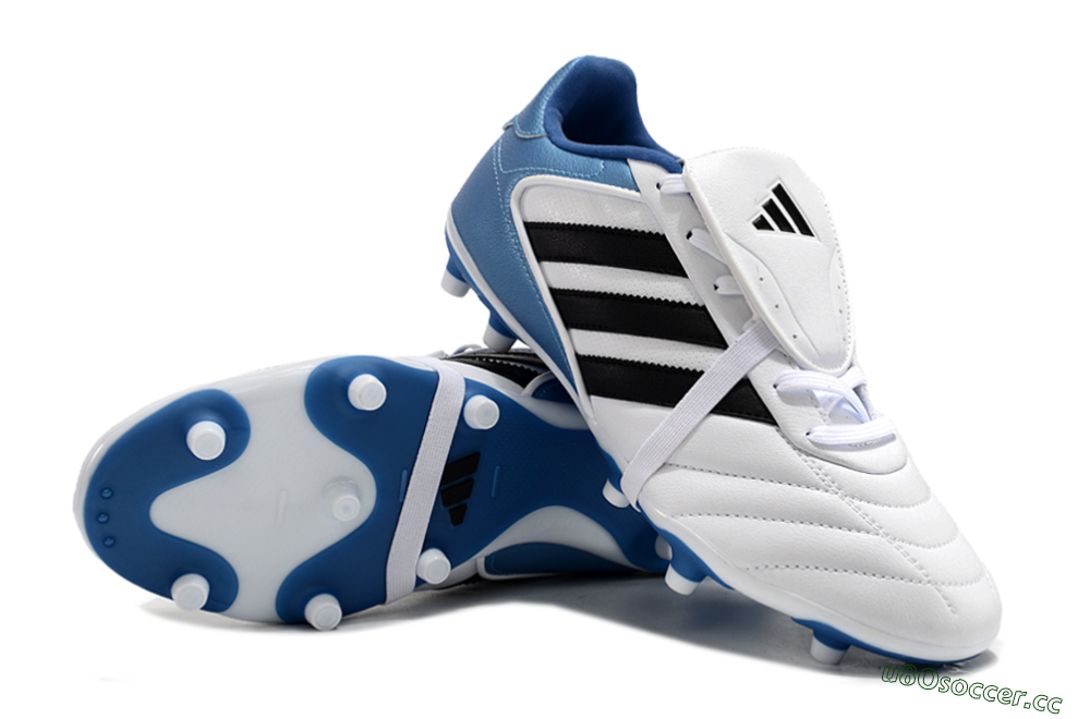 Men's Adidas Copa Gloro 2024 FG Firm Ground Low-Tops Football Boots - White/Black/Blue 3