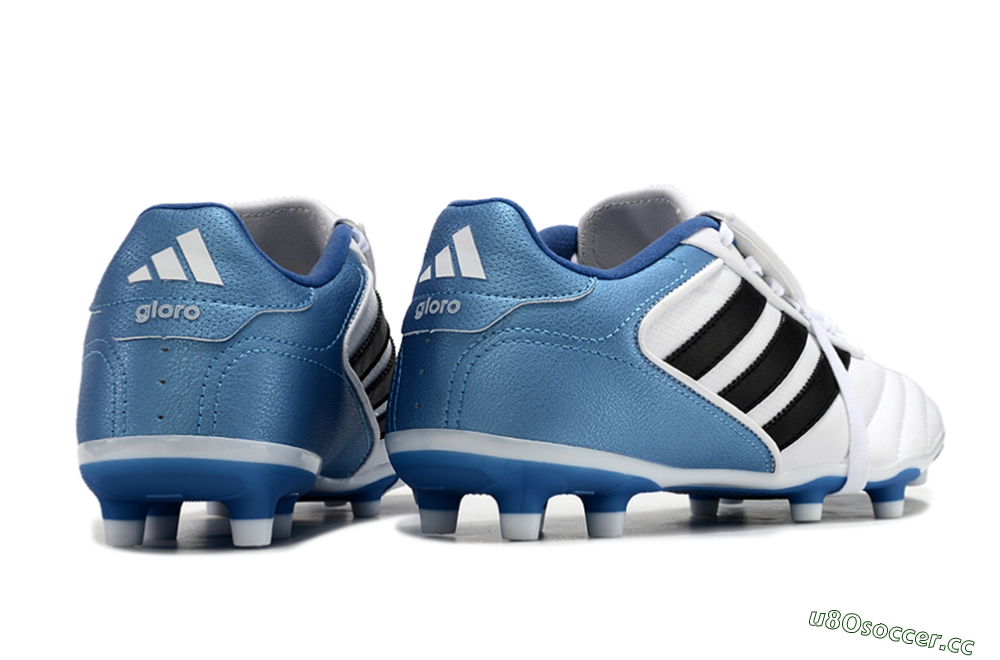 Men's Adidas Copa Gloro 2024 FG Firm Ground Low-Tops Football Boots - White/Black/Blue 6