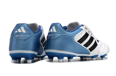 Men's Adidas Copa Gloro 2024 FG Firm Ground Low-Tops Football Boots - White/Black/Blue