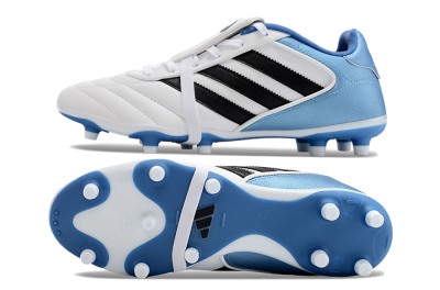 Men's Adidas Copa Gloro 2024 FG Firm Ground Low-Tops Football Boots - White/Black/Blue