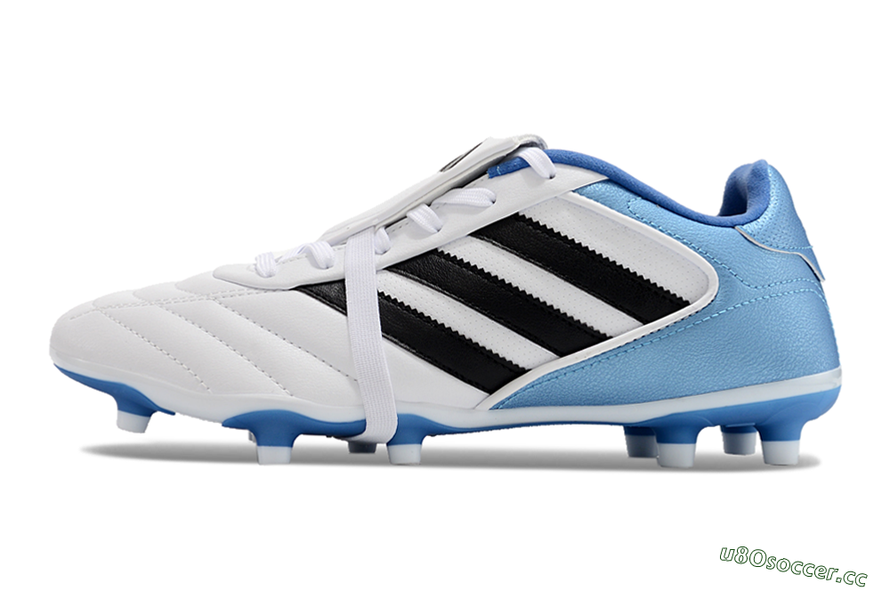 Men's Adidas Copa Gloro 2024 FG Firm Ground Low-Tops Football Boots - White/Black/Blue 0