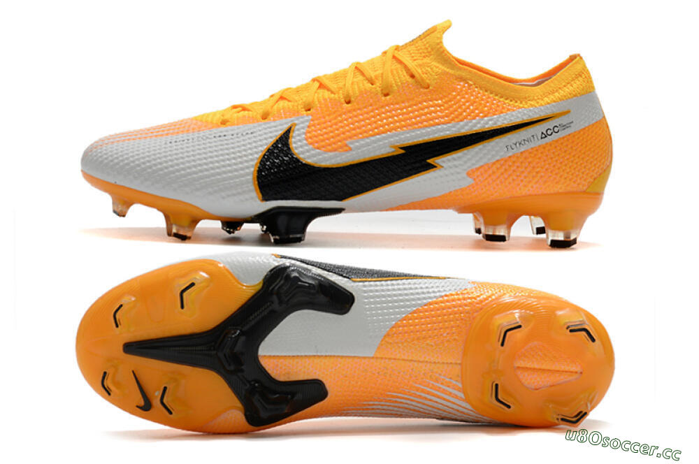 Men's Nike Air Zoom Mercurial Vapor 13 Elite FG Firm Ground Low-Tops Football Boots - Orange/White/Black 1