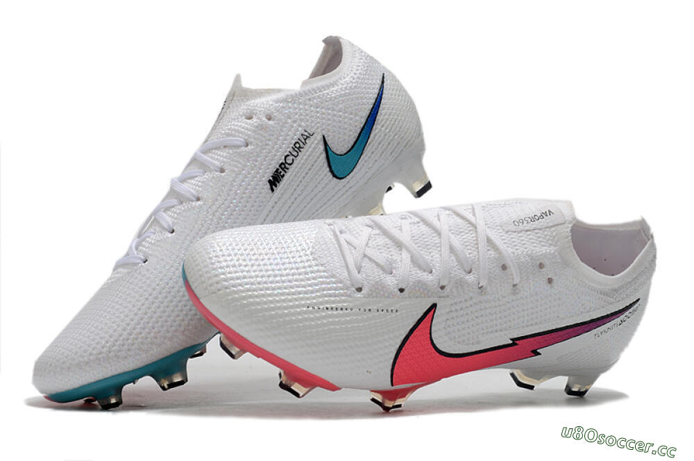 Men's Nike Air Zoom Mercurial Vapor 13 Elite FG Firm Ground Low-Tops Football Boots - White/Red/Blue 6