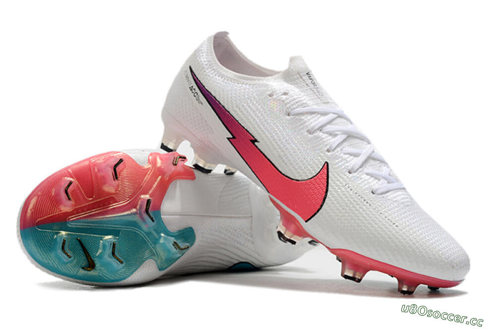 Men's Nike Air Zoom Mercurial Vapor 13 Elite FG Firm Ground Low-Tops Football Boots - White/Red/Blue 4