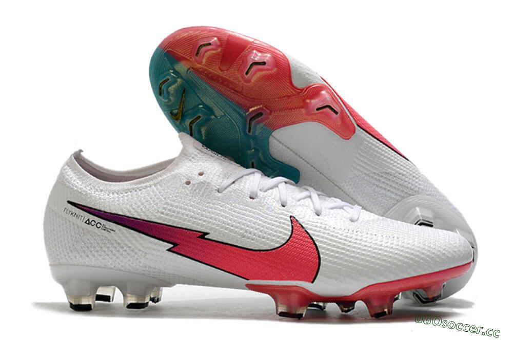 Men's Nike Air Zoom Mercurial Vapor 13 Elite FG Firm Ground Low-Tops Football Boots - White/Red/Blue 2
