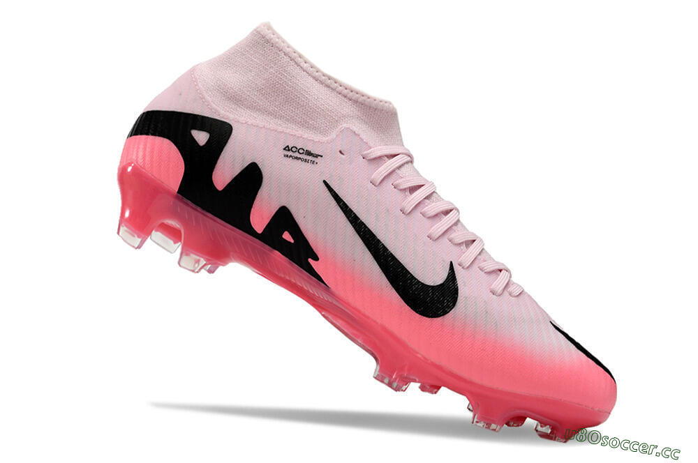 Men's Nike Air Zoom Mercurial Superfly 9 Academy FG Firm Ground High-Tops Football Boots - Pink/Black 4