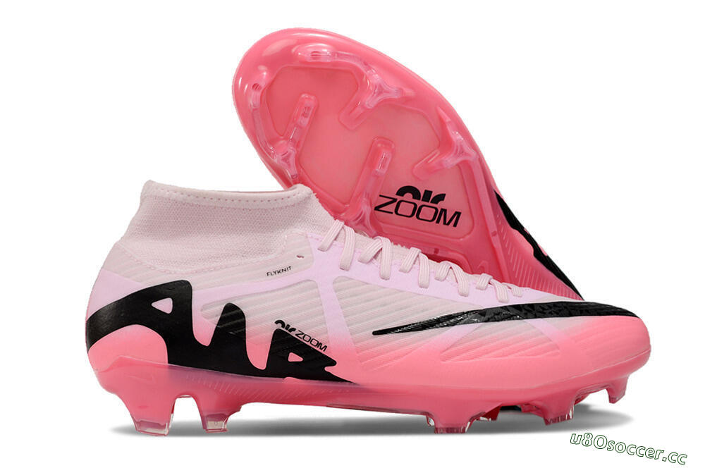 Men's Nike Air Zoom Mercurial Superfly 9 Academy FG Firm Ground High-Tops Football Boots - Pink/Black 2