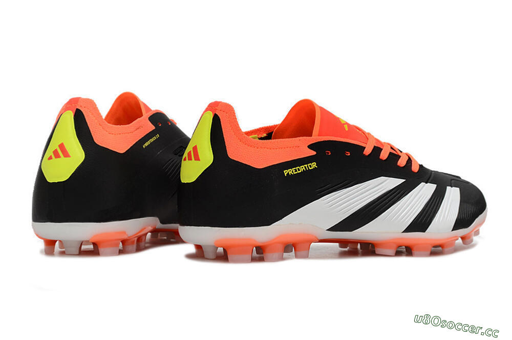 Men's Adidas Predator 24 Elite AG Artificial Grass Low-Tops Football Boots - Black/white/Red/Yellow 6