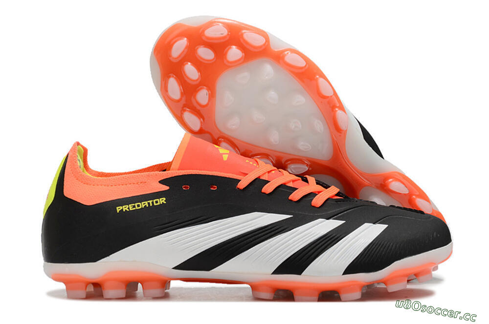Men's Adidas Predator 24 Elite AG Artificial Grass Low-Tops Football Boots - Black/white/Red/Yellow 2