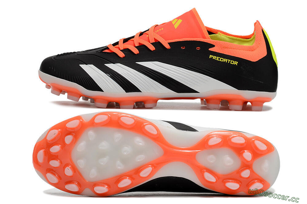 Men's Adidas Predator 24 Elite AG Artificial Grass Low-Tops Football Boots - Black/white/Red/Yellow 1