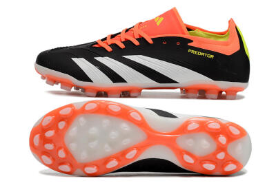Men's Adidas Predator 24 Elite AG Artificial Grass Low-Tops Football Boots - Black/white/Red/Yellow