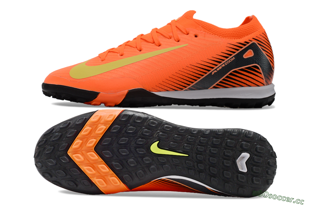Men's Nike Air Zoom Mercurial Vapor 16 Elite TF Artificial Turf Low-Tops Football Shoes - Red/Yellow/Black 1