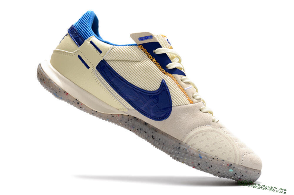 Men's Nike Street Gato IC Indoor & Futsal Low-Tops Football Shoes - Grey/Blue/Yellow 4
