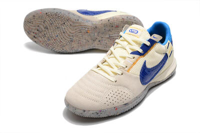 Men's Nike Street Gato IC Indoor & Futsal Low-Tops Football Shoes - Grey/Blue/Yellow