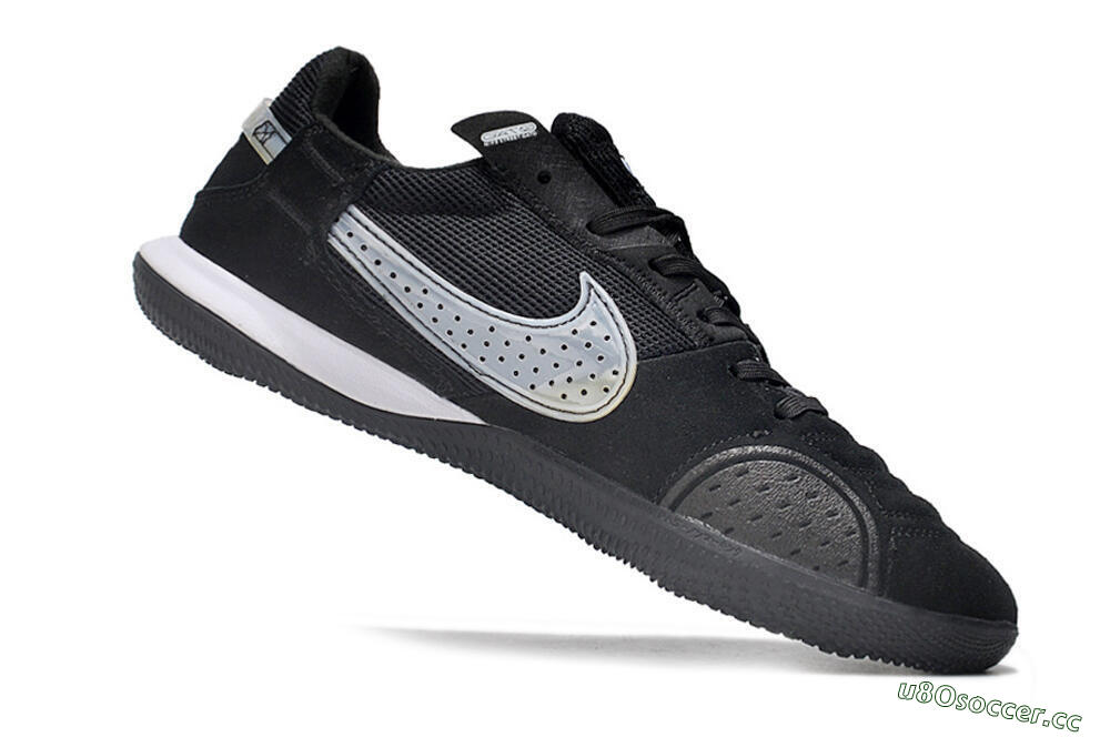 Men's Nike Street Gato IC Indoor & Futsal Low-Tops Football Shoes - Black/White 4