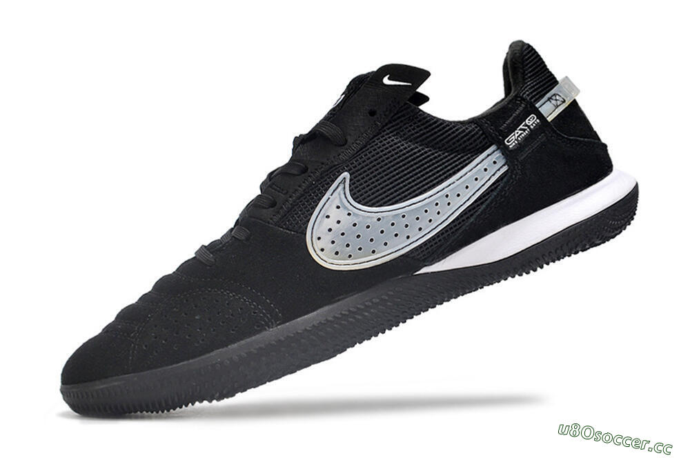 Men's Nike Street Gato IC Indoor & Futsal Low-Tops Football Shoes - Black/White 5