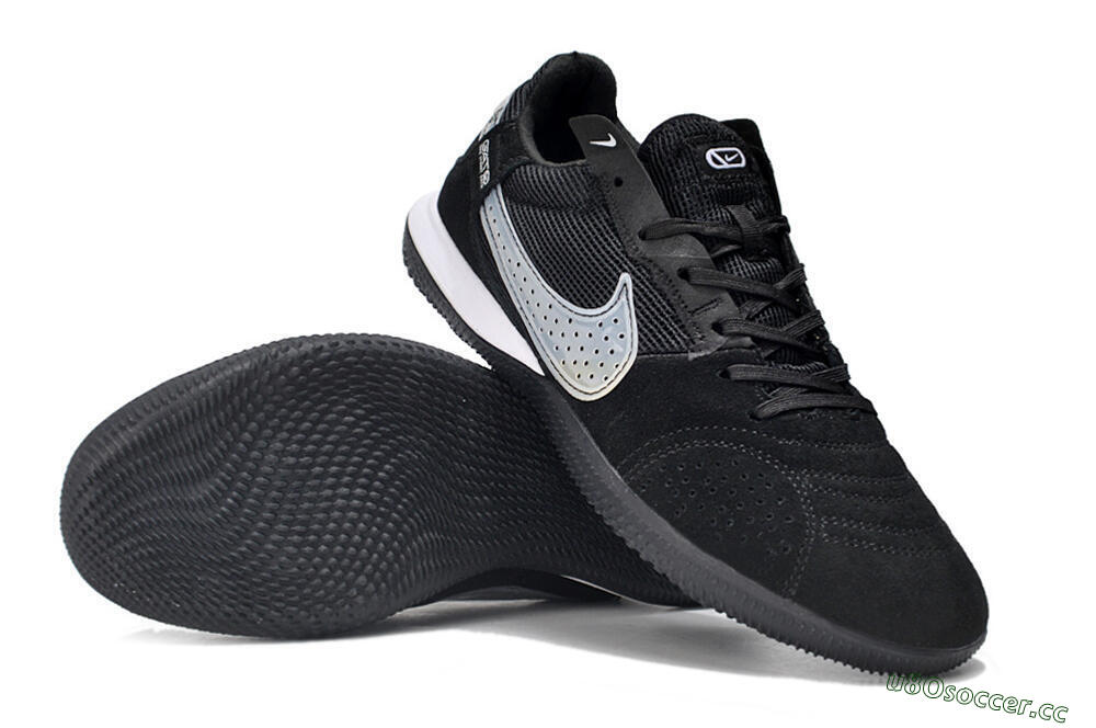 Men's Nike Street Gato IC Indoor & Futsal Low-Tops Football Shoes - Black/White 3