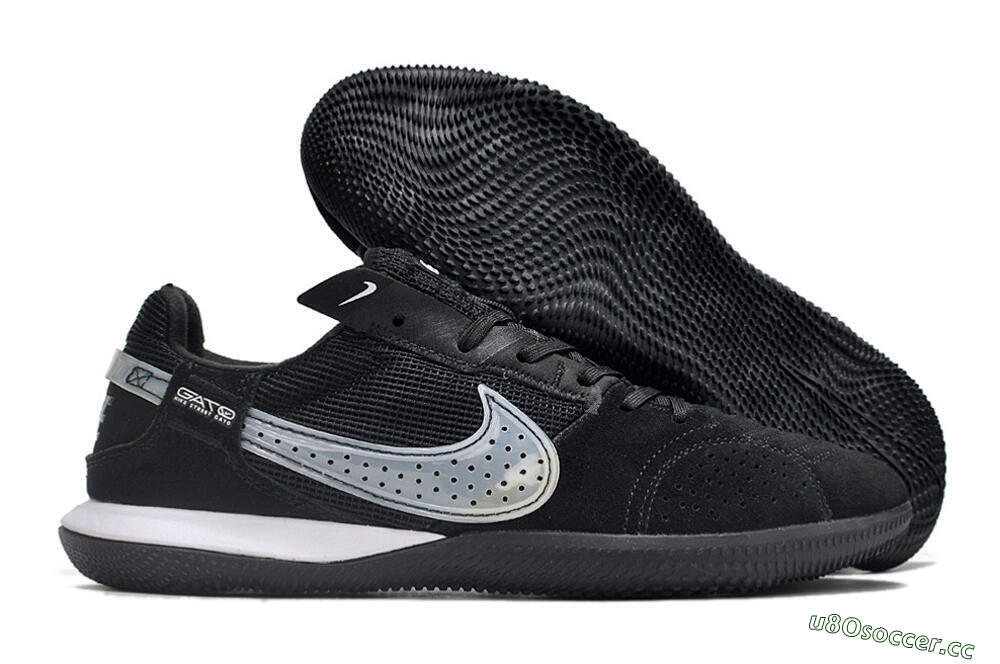 Men's Nike Street Gato IC Indoor & Futsal Low-Tops Football Shoes - Black/White 2