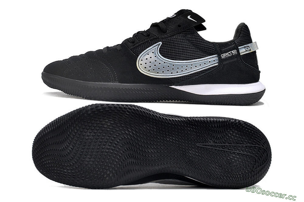 Men's Nike Street Gato IC Indoor & Futsal Low-Tops Football Shoes - Black/White 1