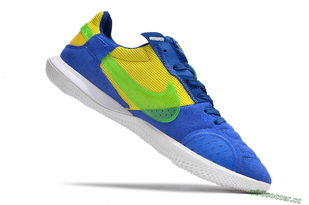 Men's Nike Street Gato IC Indoor & Futsal Low-Tops Football Shoes - Blue/Yellow/White 4