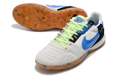 Men's Nike Street Gato IC Indoor & Futsal Low-Tops Football Shoes - Grey/White/Blue