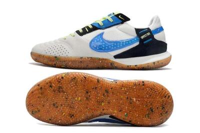 Men's Nike Street Gato IC Indoor & Futsal Low-Tops Football Shoes - Grey/White/Blue