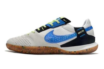 Men's Nike Street Gato IC Indoor & Futsal Low-Tops Football Shoes - Grey/White/Blue