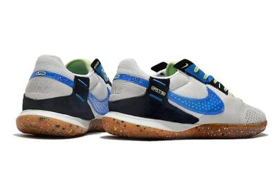 Men's Nike Street Gato IC Indoor & Futsal Low-Tops Football Shoes - Grey/White/Blue