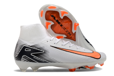 Women's Nike Air Zoom Mercurial Superfly 10 Elite FG Firm Ground High-Tops Football Boots - White/Orange/Black