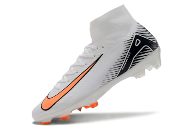 Women's Nike Air Zoom Mercurial Superfly 10 Elite FG Firm Ground High-Tops Football Boots - White/Orange/Black