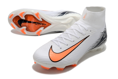 Women's Nike Air Zoom Mercurial Superfly 10 Elite FG Firm Ground High-Tops Football Boots - White/Orange/Black