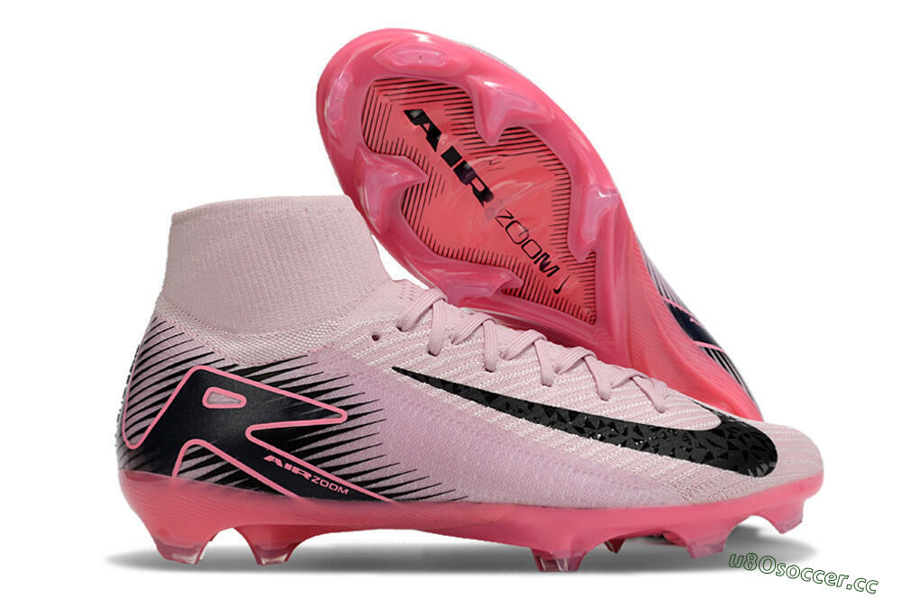 Women's Nike Air Zoom Mercurial Superfly 10 Elite FG Firm Ground High-Tops Football Boots - Pink/Black 2