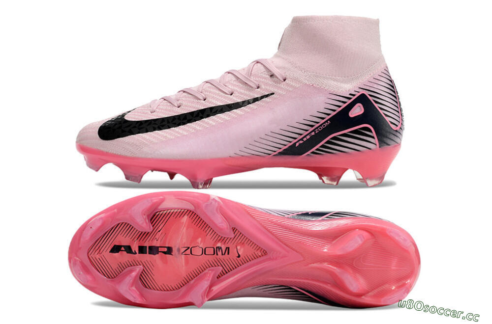 Women's Nike Air Zoom Mercurial Superfly 10 Elite FG Firm Ground High-Tops Football Boots - Pink/Black 1