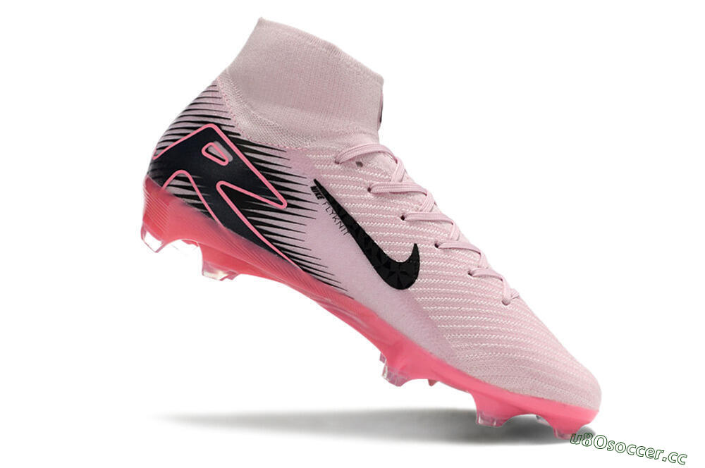 Women's Nike Air Zoom Mercurial Superfly 10 Elite FG Firm Ground High-Tops Football Boots - Pink/Black 4