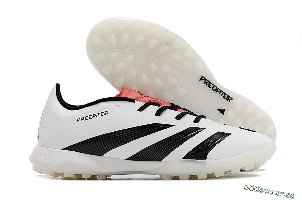 Men's Adidas Predator 24 Elite TF Artificial Turf Low-Tops Football Shoes - White/Black/Red 2