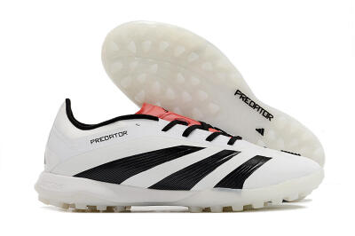 Men's Adidas Predator 24 Elite TF Artificial Turf Low-Tops Football Shoes - White/Black/Red