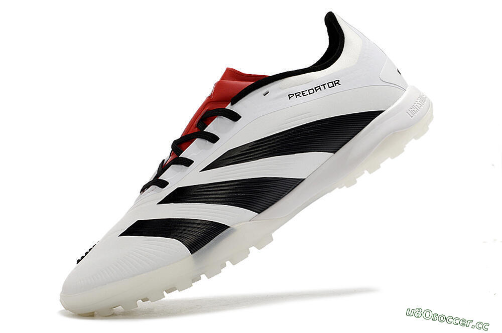 Men's Adidas Predator 24 Elite TF Artificial Turf Low-Tops Football Shoes - White/Black/Red 5