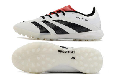 Men's Adidas Predator 24 Elite TF Artificial Turf Low-Tops Football Shoes - White/Black/Red