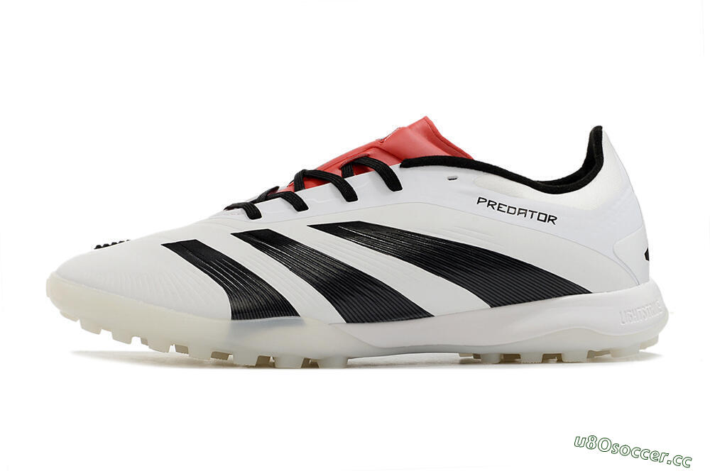 Men's Adidas Predator 24 Elite TF Artificial Turf Low-Tops Football Shoes - White/Black/Red 0