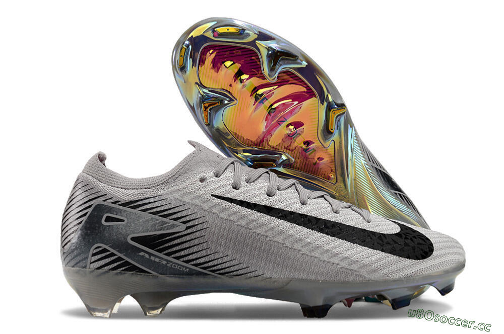 Men's Nike Air Zoom Mercurial Vapor 16 Elite FG Firm Ground Low-Tops Football Boots - Grey/Black/Gold 2