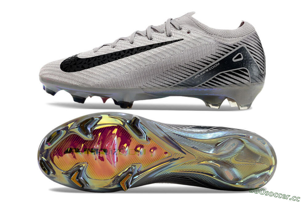 Men's Nike Air Zoom Mercurial Vapor 16 Elite FG Firm Ground Low-Tops Football Boots - Grey/Black/Gold 1