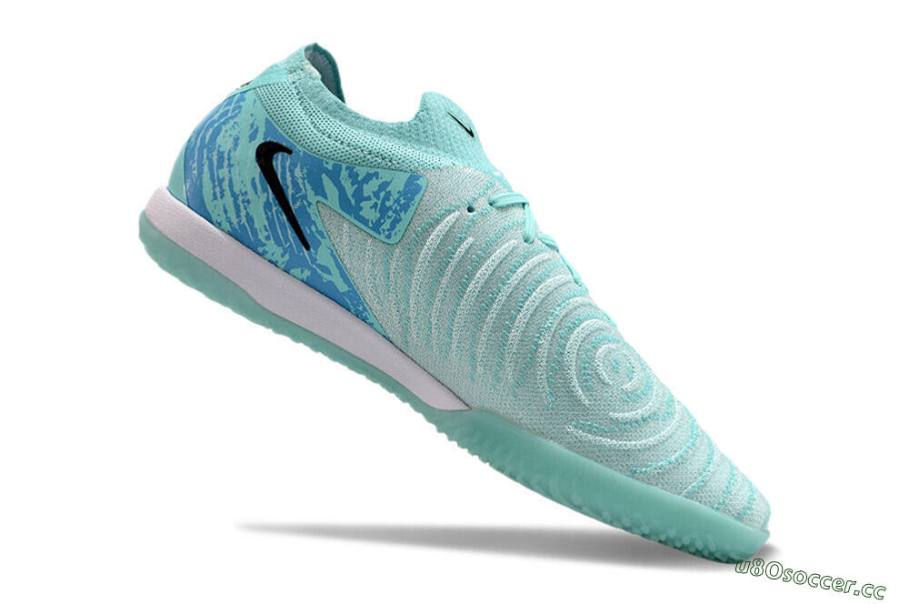 Men's Nike Phantom GX 2 Elite IC Indoor & Futsal Low-Tops Football Shoes - Jade/Black/Purple 4