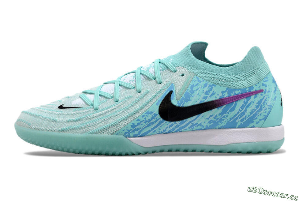 Men's Nike Phantom GX 2 Elite IC Indoor & Futsal Low-Tops Football Shoes - Jade/Black/Purple 0