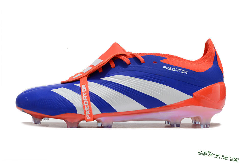 Men's Adidas Predator Elite Foldover Tongue FG Firm Ground Low-Tops Football Boots - Blue/White/Red 0