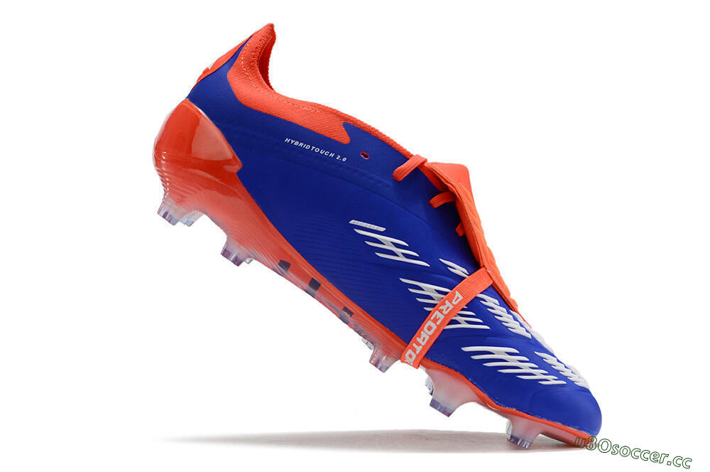 Men's Adidas Predator Elite Foldover Tongue FG Firm Ground Low-Tops Football Boots - Blue/White/Red 4