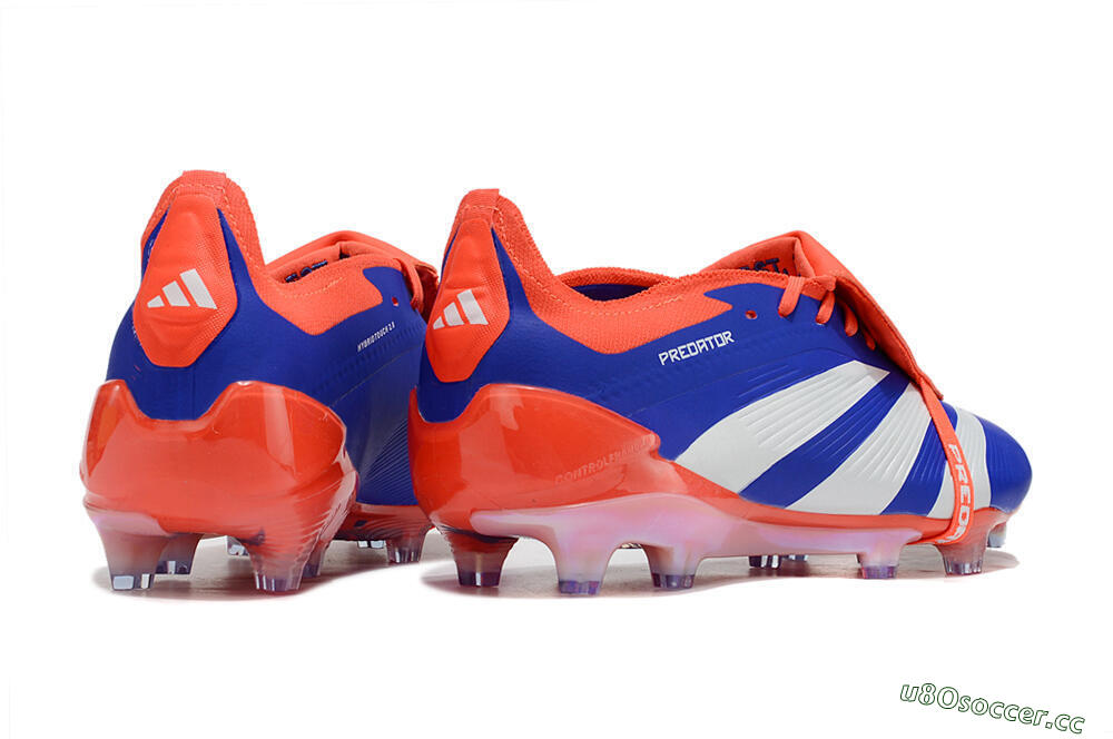 Men's Adidas Predator Elite Foldover Tongue FG Firm Ground Low-Tops Football Boots - Blue/White/Red 6